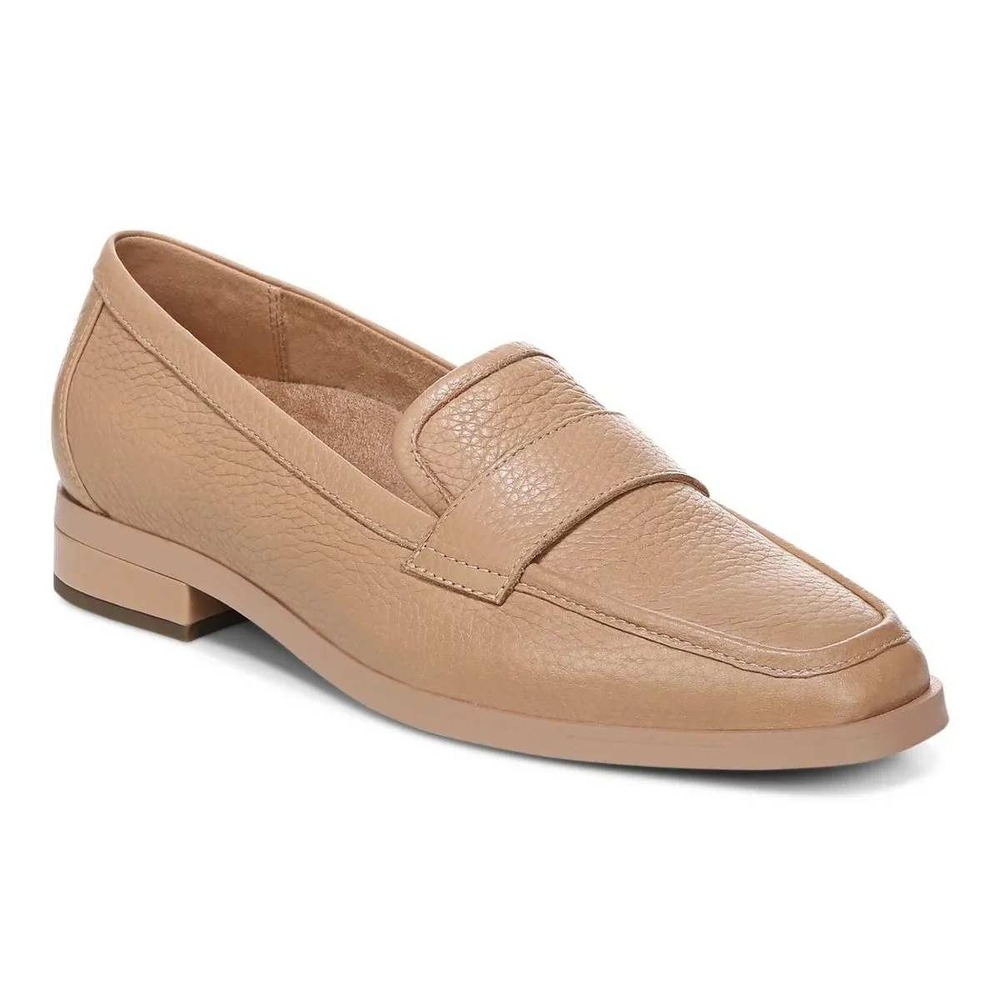 Vionic Sellah Tan Pebbled Leather Penny Loafers Comfort Shoes Women's Size 10